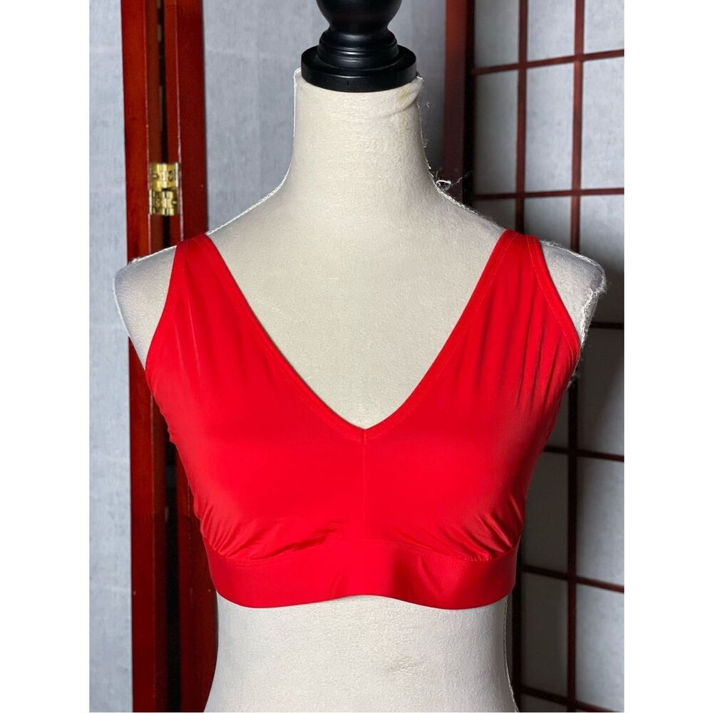 Parade Red V-Neck Women's Bralette w/Clasp Closure & Adjustable Straps (Size: XL